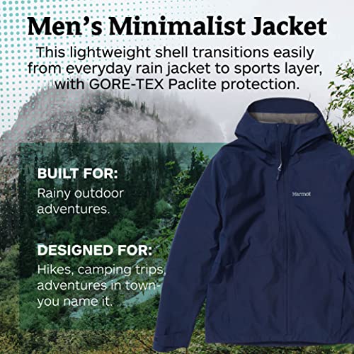 Marmot Minimalist Jacket Chubasquero Rígido, Chaqueta Impermeable, A Prueba De Viento, Impermeable, Transpirable, Hombre, Arctic Navy, XL