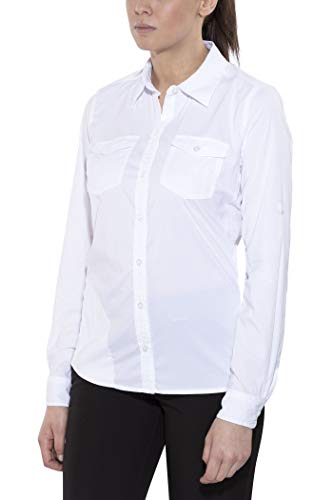 Marmot Wm's Annika Long Sleeve Camisa Outdoor Manga Larga, T-Shirt, Camisa de Senderismo, con protección UV, Transpirable, Mujer, White, L