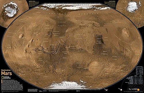 Mars, The Red Planet, 2-sided, Tubed: Wall Maps Space (National Geographic Reference Map)