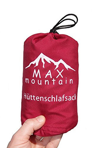 Max Mountain - Saco de dormir para de microfibra, 300 g, ligero, transpirable, ideal para hotel y excursionismo, rojo, 220x90cm