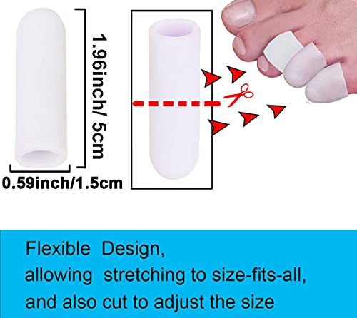 Mcvcoyh Pinky - Protectores para los dedos de los pies, 10 unidades, fundas de gel para los dedos de los pies pequeños para removedores de callos y callos y tratamiento de juanetes, uñas encarnadas