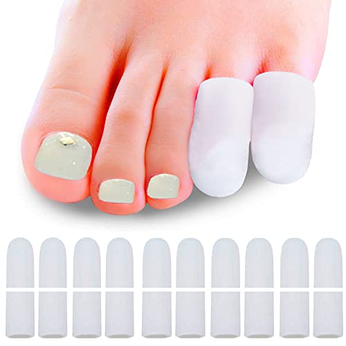 Mcvcoyh Pinky - Protectores para los dedos de los pies, 10 unidades, fundas de gel para los dedos de los pies pequeños para removedores de callos y callos y tratamiento de juanetes, uñas encarnadas