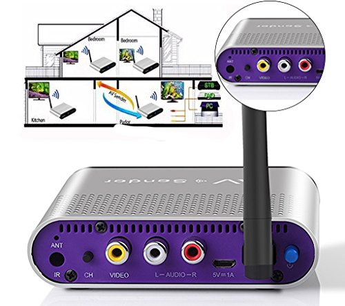 measy AV530 1000 pies TV Audio Video Transmisor y Receptor de Video, 5.8GHZ AV SD Transmisor y Receptor (AV530)