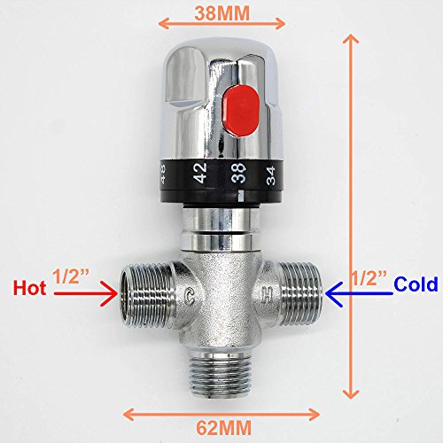 Mezclador termostático válvula para grifo ducha bañera (2 cromado)