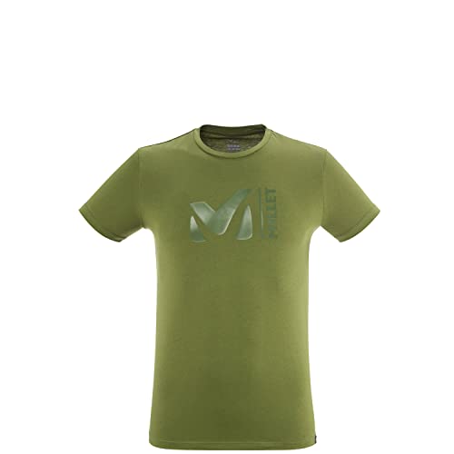 Millet - Logo TS SS M - Camiseta Deportiva para Hombre - Transpirable - Aproximación, Escalada, Diario - Verde