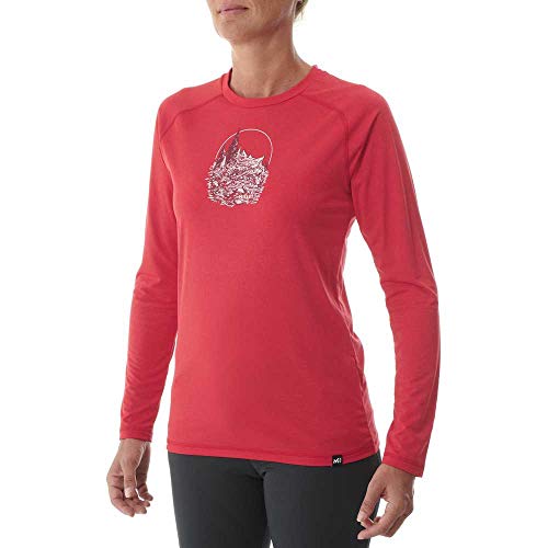 Millet - Track Finder TS LS W - Camiseta técnica para Mujer - Transpirable - Senderismo, Aproximación, Diario - Rosa