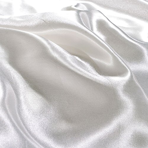 Milopon Sábana Bajera 180 x 200 cm, de Satén de Seda Muy Suave para Cama de Agua y Somier (Blanco)