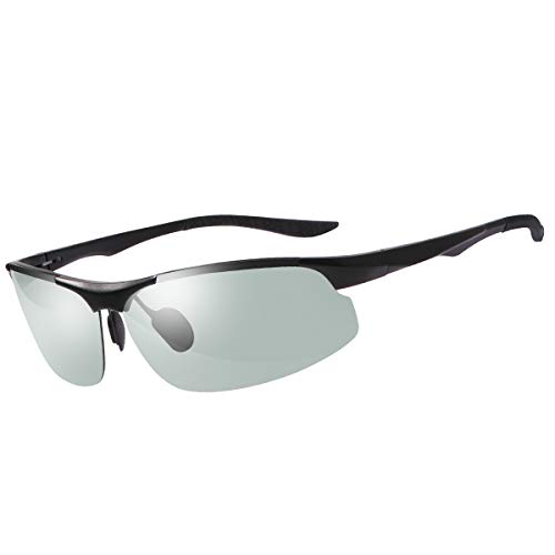 MIRYEA Gafas de Sol Hombre Deportivas Polarizadas Fotocromaticas Para Hombre y Mujer Conducción Ciclismo Moto Pesca Esqui Golf Running Deporte Al Aire Libre Rectangulares Protección 100% UVA UVB