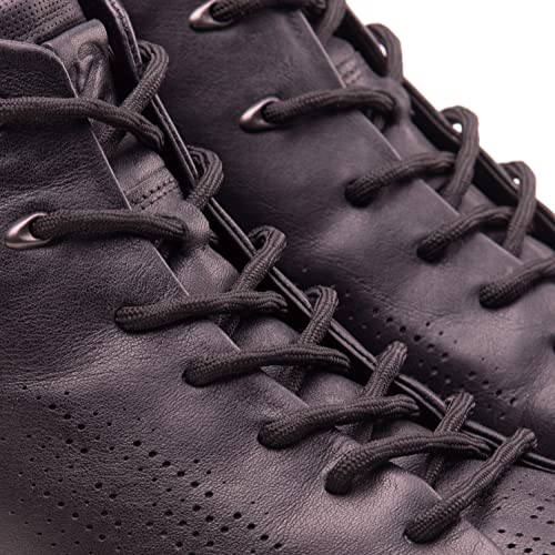 Miscly Cordones Redondos de Botas [3 Pares] Antideslizantes y con Forma Entrelazada, Cordones Resistentes Ideales para Botas, Botas de Trabajo y Zapatos de Senderismo (183cm, Negro)