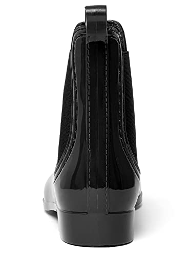 Mishansha Botas de Agua Mujer Impermeables Lluvia Botines Goma Tobillo Boots Chelsea Antideslizante para Jardin, Negro 38 EU