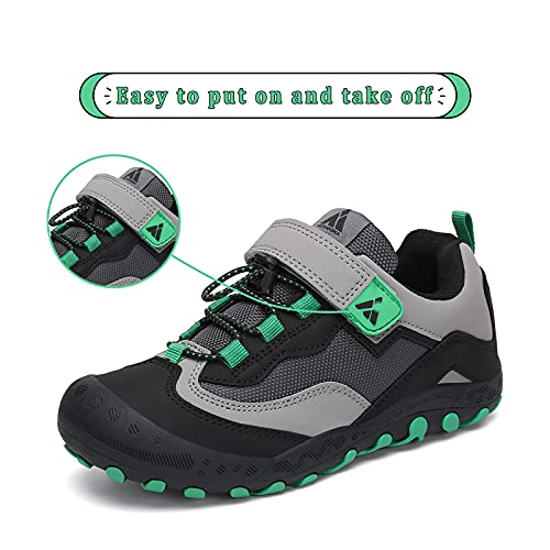 Mishansha Zapatos de Senderismo Niños y Niñas Zapatillas de Deporte Zapatos de Trekking Outdoor Antideslizante Transpirable Sneakers, Tinta Negro, 36 EU