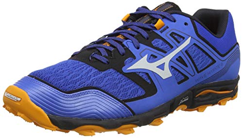 Mizuno Wave Hayate 6, Trail Running Shoe Hombre, Azul (Blue/Lunarrock/Forange), 42 EU