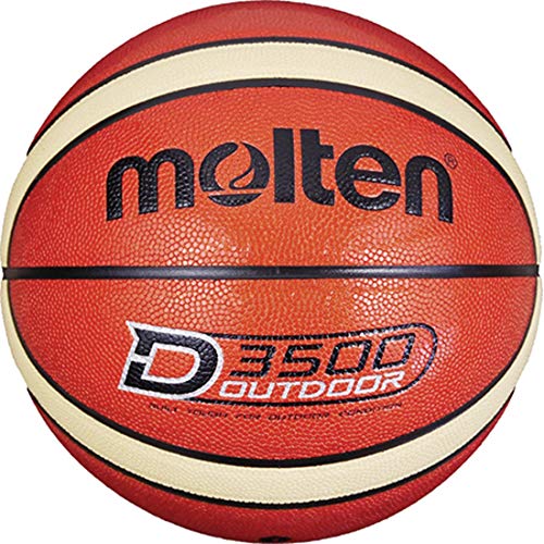 Molten Balón de Baloncesto B6D3500, tamaño 6, Color Naranja, Crema y Brillante óptico, 6