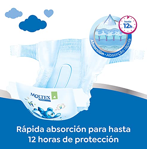Moltex Premium Comfort Pañales Talla 4 (9-15 Kg) - 100 Pañales (2 Bolsas de 50 Unds)