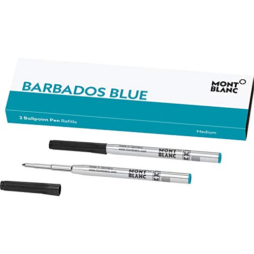 Montblanc 116219 Recambios para esferógrafo de tamaño M – Recargas de alta calidad en color Barbados Blue