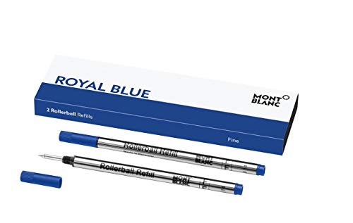 Montblanc 124501 Recambios finos para Rollerball – Recargas de alta calidad Royal Blue, 1 paquete x 2 Recargas