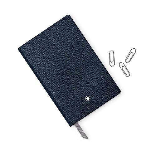 Montblanc Fine Stationery 118037 - Cuaderno de notas (tapas de piel, páginas rayadas, 14 x 9 cm), color azul