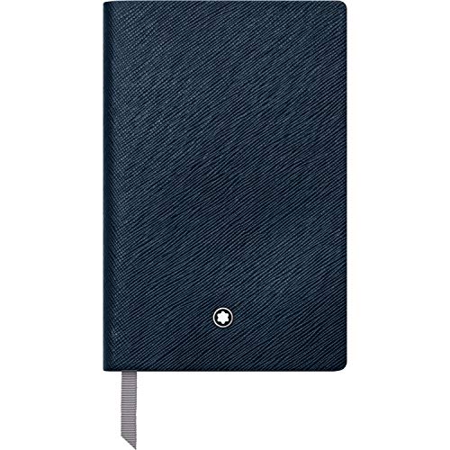 Montblanc Fine Stationery 118037 - Cuaderno de notas (tapas de piel, páginas rayadas, 14 x 9 cm), color azul