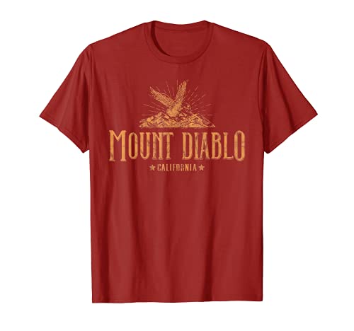 Monte Diablo Montañas Vintage California Eagle Vintage Rojo Camiseta