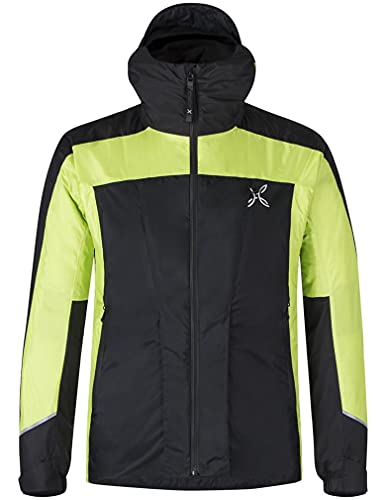 MONTURA Trident 2.0 Jacket Hombre MJAK90X 9047 Color Negro Verde Lime Chaqueta de invierno acolchada ideal para actividades al aire libre como senderismo y esquí alpinismo, gris, L