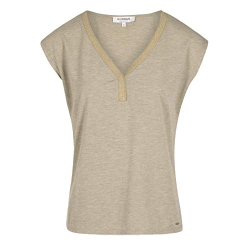 Morgan 201-dmaya.n Camiseta, Beige (Mastic Mastic), Large (Talla del Fabricante: TL) para Mujer