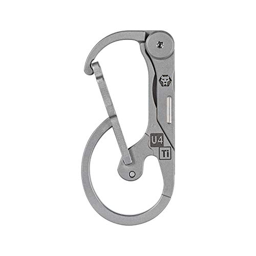 Mosquetón de Titanio portátil, Herramienta EDC Multifuncional de 16 g, Regla pequeña de 4 cm, Llavero