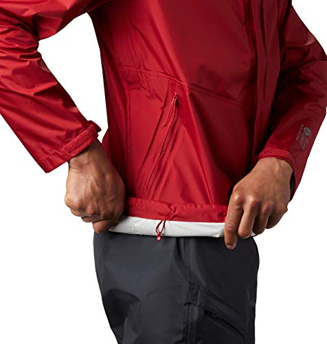 Mountain Hardwear Acadia Jacket Men’s Lightweight Rain Jacket for Hiking, Camping, Climbing, and Everyday - Dark Brick - X-Large