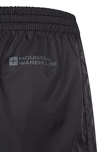Mountain Warehouse Sobrepantalón Impermeable Pakka para Hombre - Pantalón de Secado rápido, pantalón con Costuras termoselladas - para Viajar en Cualquier época del año Negro L