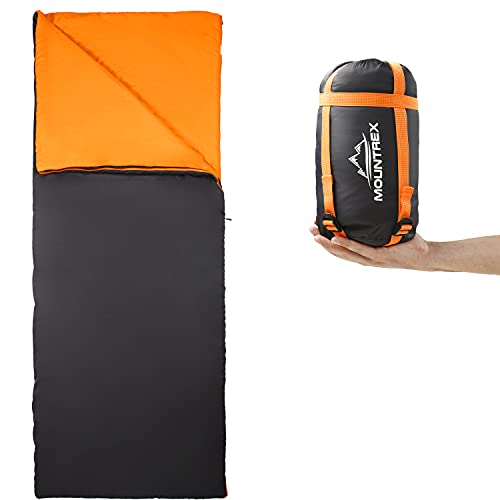 MOUNTREX® Saco de dormir – Tamaño pequeño y ultraligero (730 g) – Saco de dormir de verano para exteriores – camping, viajes, festivales – acoplable