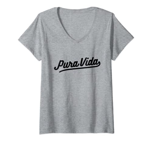 Mujer Camiseta Pura Vida Costa Rica Camiseta Cuello V