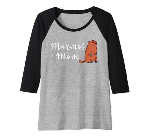 Mujer Marmot mamá Woodchuck roedor animal madre marmota Camiseta Manga Raglan