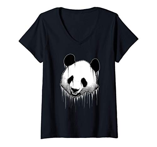 Mujer Panda Cachorros Panda Lover Bebé Panda Camiseta Cuello V