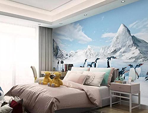Mural 3d papel tapiz fotográfico pingüino antártico hielo y nieve animales decoración del hogar papel tapiz de sala de estar para paredes 3 d-150 * 105cm