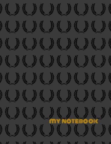 My notebook Black Journal: Lined black journal, 100 pages, with leaf pattern: Notebook: Black Leaves, Lined, Soft Cover, Letter Size (8.5 x 11) Notebook: Large Composition Book,