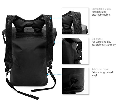 MyGadget Bolsa Estanca 25L - Bolsa Impermeable - Dry Bag Protección Waterproof Mochila para Viajes y Deportes cómo Kayak, Surf - Azul