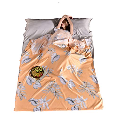 N / A Saco de dormir con funda de algodón, sábana de viaje, térmica, compacta, ligera, para hoteles, camping al aire libre