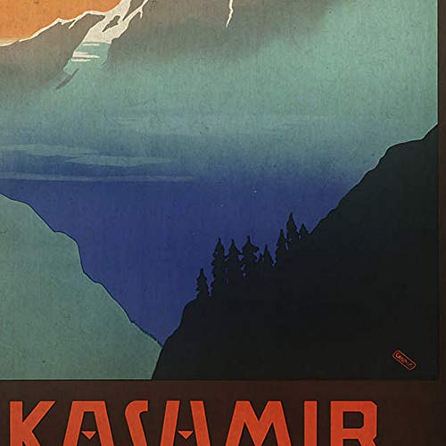 Nacnic Poster vintage. Cartel vintage de Asia. Montañas de Kashmir. Tamaño A3