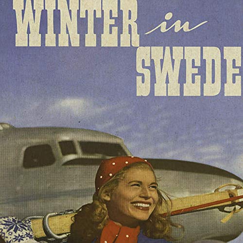 Nacnic Poster vintage. Cartel vintage de montañas europeas. Invierno sueco. Tamaño A3