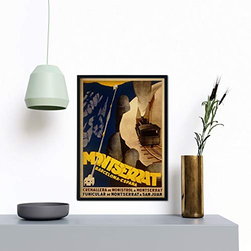 Nacnic Poster vintage de Montserrat. Láminas para decorar interiores con imágenes vintage y de publicidad antigua. Cuadros decoración retro. Tamaño A4