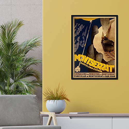 Nacnic Poster vintage de Montserrat. Láminas para decorar interiores con imágenes vintage y de publicidad antigua. Cuadros decoración retro. Tamaño A4