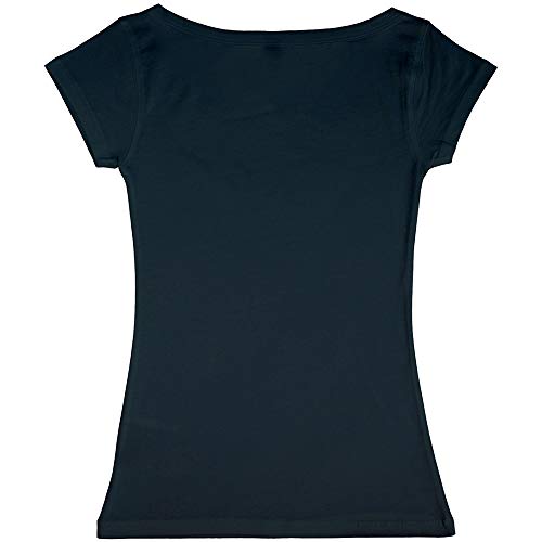Nakedshirt - Camiseta de Manga Corta Modelo Alice Boatneck túnica para Mujer (Pequeña (S)) (Asfalto)