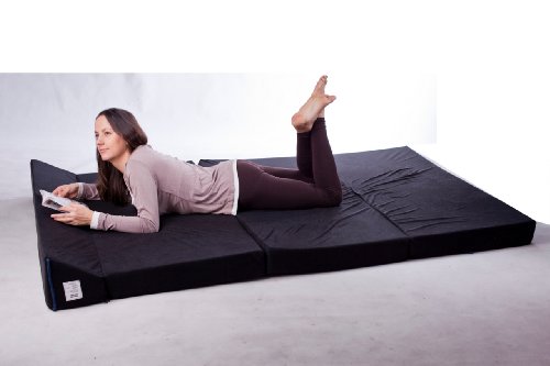 Natalia Spzoo Colchón plegable cama de invitados forma de sillón sofá de espuma 200 x 120 cm (Violeta 1224)
