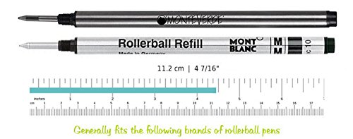 NEO+ Recambios de bolígrafo Compatible con Mont Blanc bolígrafos Rollerball de líneas: Solitaire, Noblesse, Generation, Scent, Bohème, Classic y StarWalker, Jinhao, Gullor Rollerball (5 TINTA AZUL)