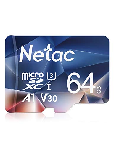Netac Tarjeta de Memoria de 64GB, Ultra Tarjeta Memoria microSDXC, hasta 100 MB/s, Rendimiento de apps A1, U3, C10, V30, 4K, 667X, UHS-I