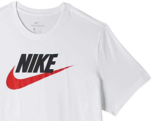 NIKE M NSW tee Icon Futura Camiseta de Manga Corta, Hombre, White/Black/(University Red), 2XL