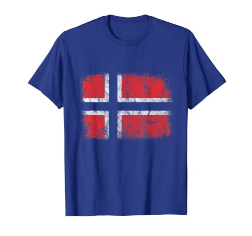 Noruega Bandera Noruega Nordic Cross Viajes Vacaciones Europa Camiseta