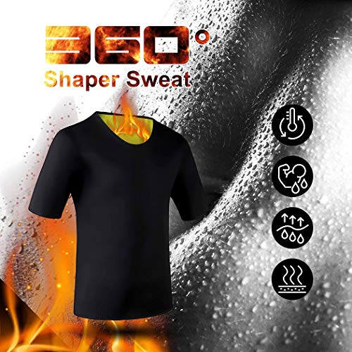NOVECASA Sauna Camiseta Sudoración Hombre Neopreno Body Shaper Transpirar para Quema Grasa Faja Abdome Adelgaza Gimnasio Fitness (2XL, Camisetas)