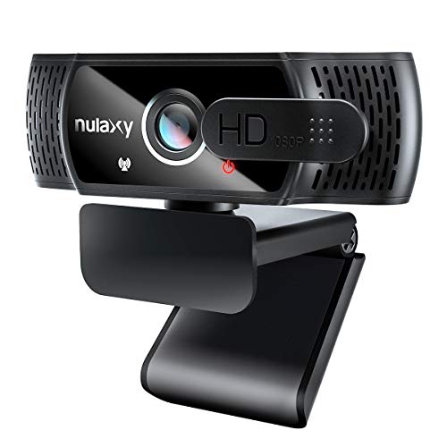Nulaxy C900 Webcam PC Full HD 1080P con Micrófono, Webcam Portátil para PC, Webcam USB 2.0, Streaming Cámara Reducción de Ruido para Videollamadas, Grabación, Conferencias con Clip Giratorio
