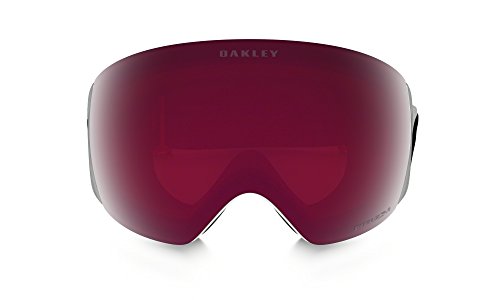 Oakley Flight Deck XM - Gafas de esquí/snowboard, Blanco Mate (Matte White) - (con logo negro, banda blanca y lente prizm rosa), Talla Única
