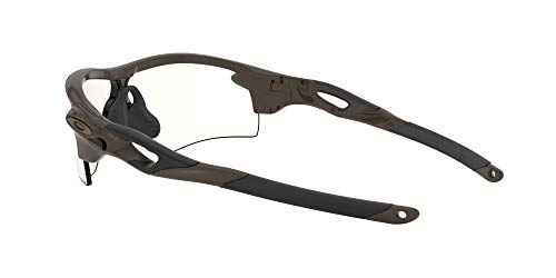 Oakley Gafas de sol rectangulares para hombre Oo9206 Radarlock Path Low Bridge Fit, Olive/Clear Black Iridium Photochromic